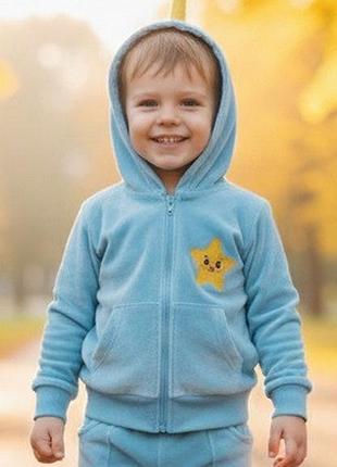 Худі толстовка дитяча велюрова тіффані акульонок baby shark 86