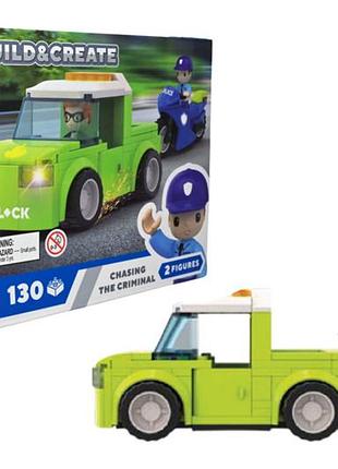 Конструктор kh41/003/4 iblock junior 130 дет., police motorbike in pursuit короб. 24x16x6 см kids hits