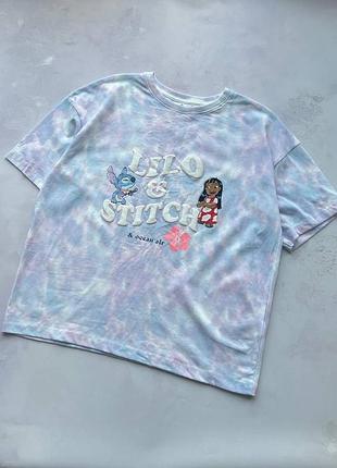 Футболка на девочку хлопковая стёжка stitch от primark, р.166 см (14-15 лет)