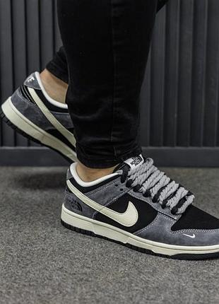 Чоловічі кросівки nike sb dunk low the north face black grey / smb+ 🔗