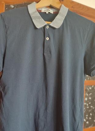 Футболка-поло ben sherman з короткими рукавами темно-синього кольору.