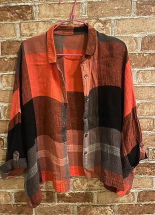 Рубашка жакет лён