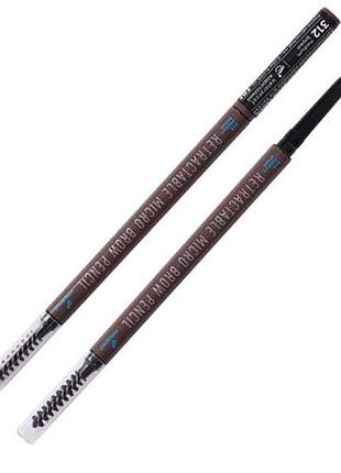 Олівець для брів механічний micro brow pencil 312 medium brown коричневий тм parisa