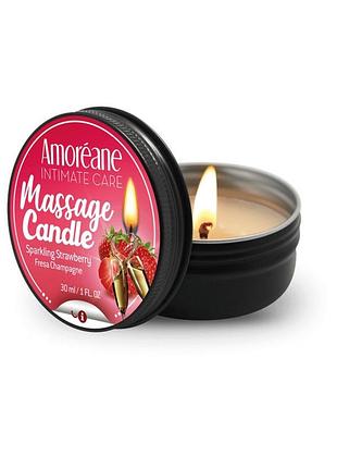 Массажная свеча massage candle sparkling strawberry 30ml sexstyle
