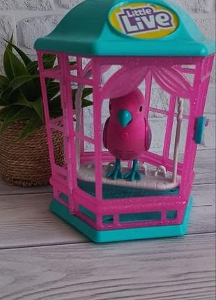 Интерактивная попугайчик в клетке little live pets