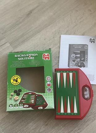 Магнітна настільна гра 2 в 1: нарди та солітер (jumbo compact games)