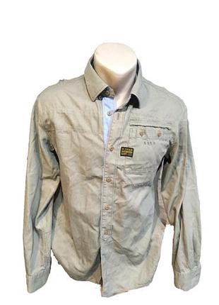 Чоловіча сорочка g-star raw ennis varsity shirt оригінал хакі денім розмір м