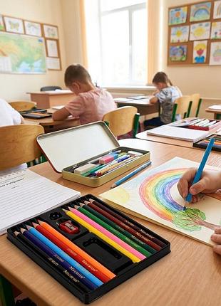 Олівці кольорові 12 кольорів (12 олівців) з точилкою для малювання, розфарбовування та творчості