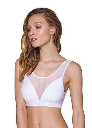 Топ з прозорою вставкою passion ps002 top xl, white sexstyle