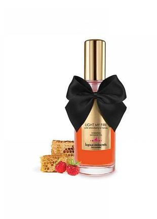 Зігріваюча масажна олія bijoux light my fire суниця та мед sexstyle