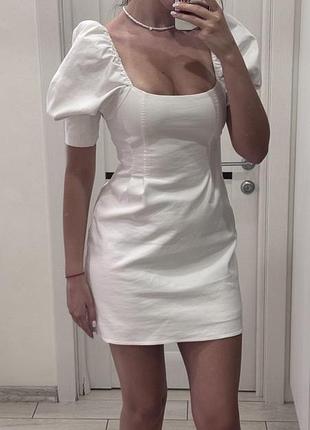 Белое вино платье zara с фонариками м