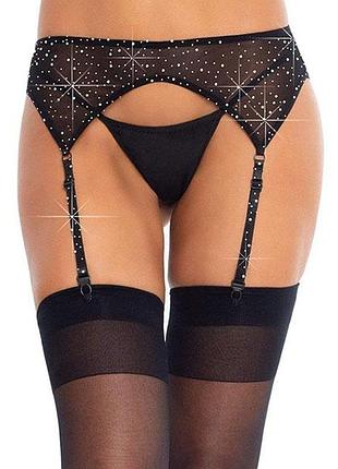 Пояс с подвязками и стразами leg avenue o\s sexstyle