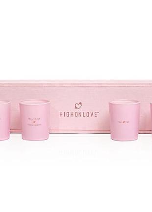 Набір масажних свічок з 5 ароматами-афродизіаками mini massage candles collection, 5 х 35 г, highonlove (канада) sexstyle