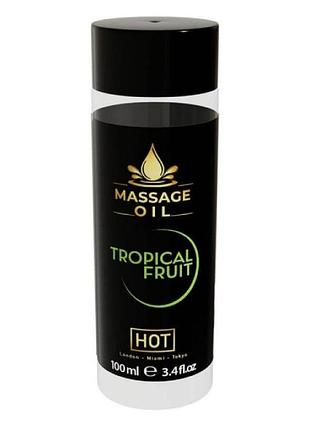 Масажна олія hot massage oil tropical fruit з ароматом тропічних фруктів, 100 мл sexstyle