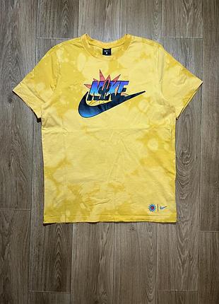 Футболка nike tie-dye жовта з принтом, розмір l