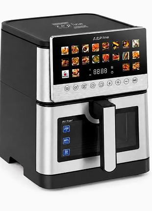 Аэрофритюрница zepline zp-00345 air fryer мультипечь объем 13 л 20 программ сенсорное управление встроенный гриль 2200 вт черный