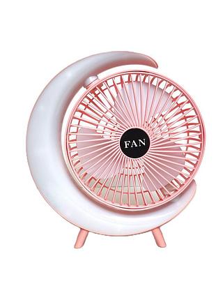 Вентилятор настільний colorful moon fan s14 з підсвіткою, usb type-c, 3 швидкості, рожевий