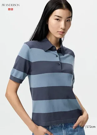 Футболка - поло uniqlo x  76 anderson в полоску
