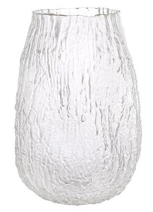 Ваза із фактурного скла stefania d20*30см, прозора