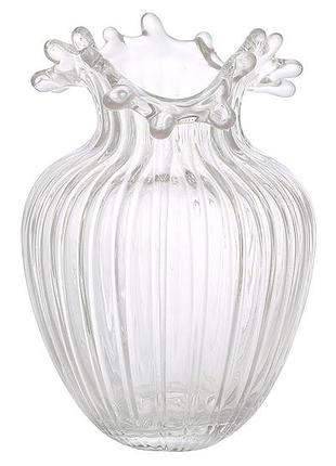 Ваза з прозорого скла ribbed bloom d14*20.5см
