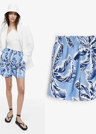 Шорти жіночі з лляно-віскозного переплетення h&m