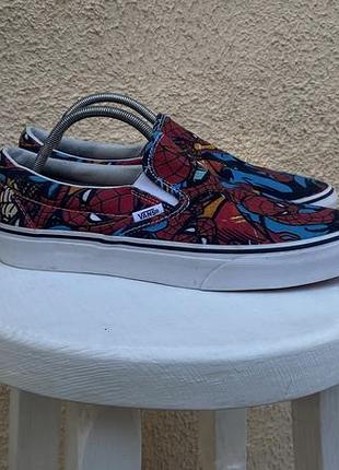 Vans spider man чоловічі сліпони кеди з крутим принтом оригінал 40 40.5 розмір