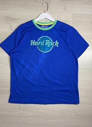 Чоловіча футболка hard rock оригінал чудова бавовняна стильна брендова casual з принтом базова літня розмір m–l / ua 48–50