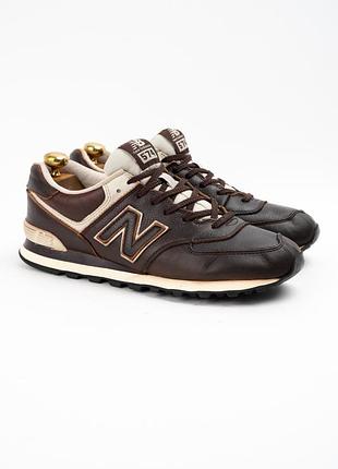Кроссовки мужские кожаные new balance 574 коричневый размер 44