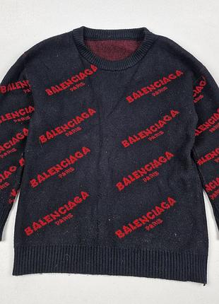 Жакардовий светр з логотипом balenciaga,