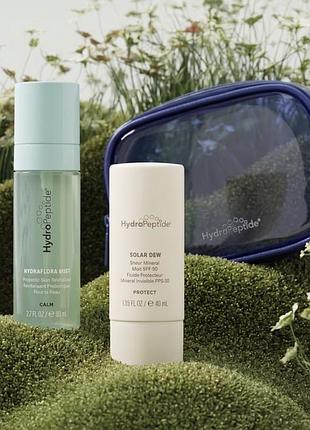 Silk glow – набір для сяяння, захисту та зволоження(solar dew spf30 – мінеральна сироватка spf30 (40 мл) +hydraflora mist  (80 мл)