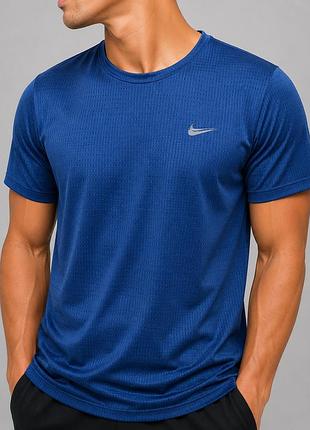 Футболка nike dri-fit чоловіча синя спортивна літня