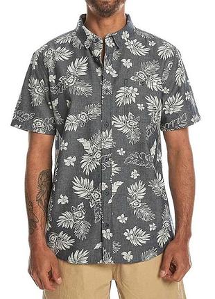 Гавайська сорочка quiksilver gawanhill ss чоловіча s-ка з коротким рукавом в пальми бавовна