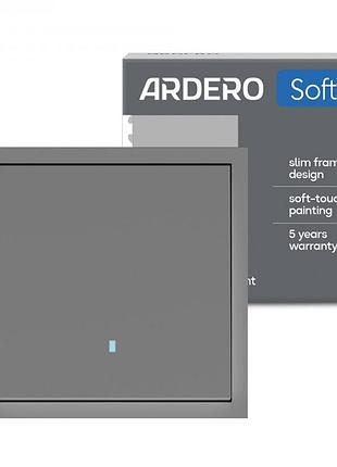 Выключатель 1-клавишный ardero ev111l-g soft 10а с подсветкой серый