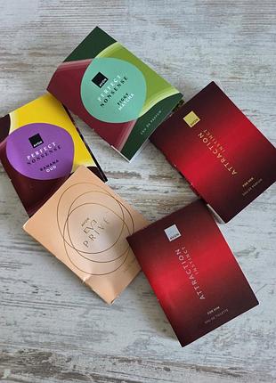 Набор женских мужских пробных образцов пробники attraction instinct eve prive perfect nonsense banana oud figgy matcha банан уд инжир матча avon