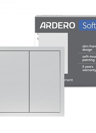 Выключатель 2-клавишный ardero ev112v-s soft 10а серебро