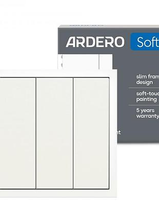 Вимикач 3-клавішний ardero ev113-w soft 10а білий