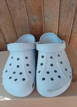 Свет голубые взрослые кроксы сабо шлепанцы унисекс crocs m5/w7 размер 37-38