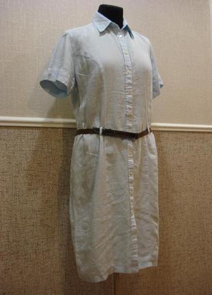Льняное летнее платье-рубашка платье сафари большого размера 16(xxl)2 фото