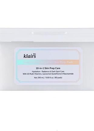 Пади для обличчя з вітаміном с dear, klairs freshly juiced vitamin skin prep pads, 80 шт
