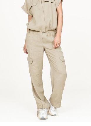Преміальні жіночі штани карго парашути dante6 aesthetic parachute pants модал 88% бежеві l 2