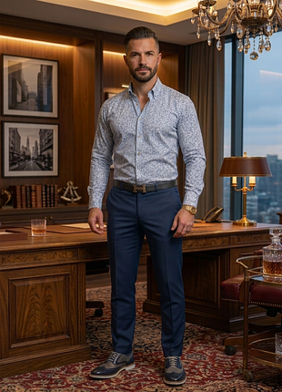 ​👔 преміальна чоловіча сорочка guide london (premium cotton stretch)