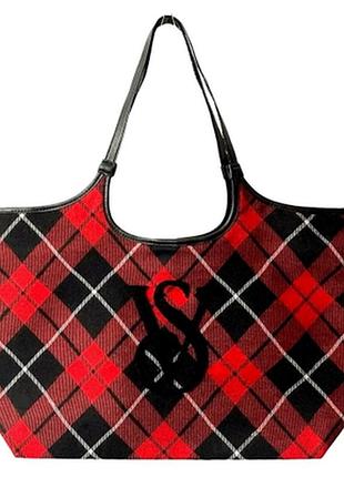 Жіноча сумка victoria's secret red plaid tote bag