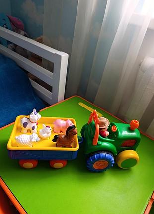 Трактор фермера з трейлером і тваринками музична іграшка kiddieland