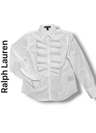 Блуза рубашка lauren ralph lauren с воланами на груди