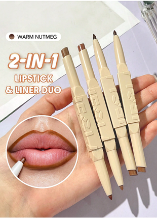 Помада та олівець sheglam glam 101 lipstick & liner duo - warm nutmeg (6177)