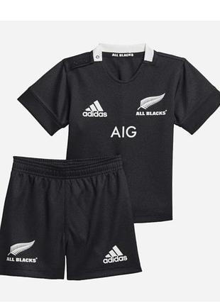 Дитячий літній комплект (футболка + шорти) для хлопчика adidas all blacks infant kit 74 р.