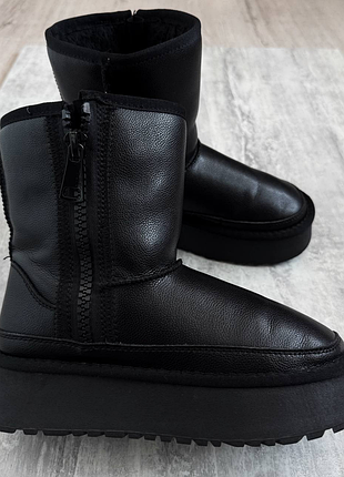 Угги ugg ботинки с мехом кожаные y2k dollskill