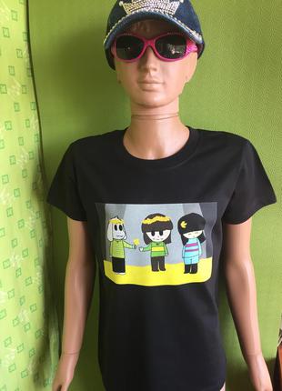 Футболка фанатов игры undertale на девочку 11-12 лет