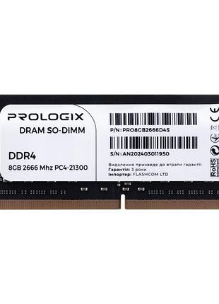 Модуль памяти для ноутбука so-dimm 8gb/2666 ddr4 prologix (pro8gb2666d4s) 2шт