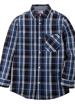 Брендова сорочка у клітинку синя- біла levi’s